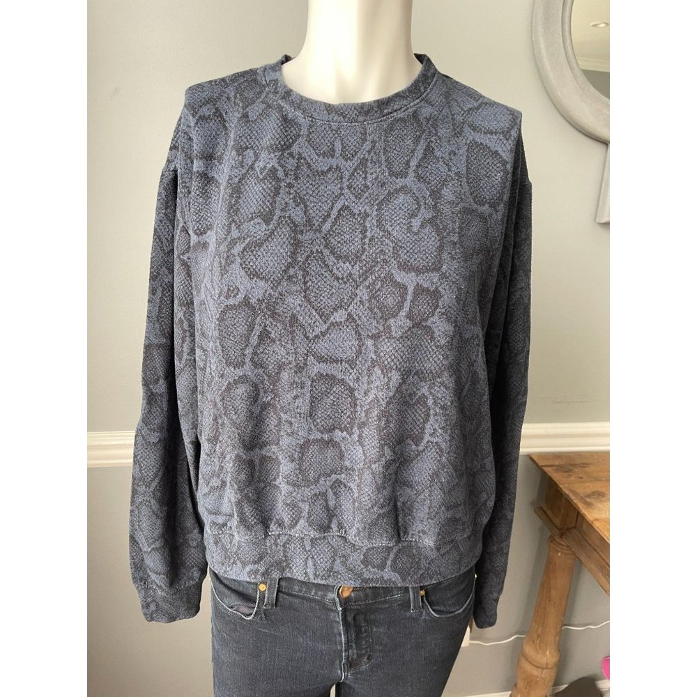 Sundry Python Crop Blouson Sweatshirt - Size 1 S - image 4